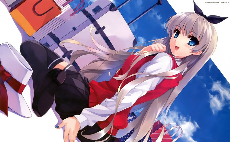 anime girl with luggage