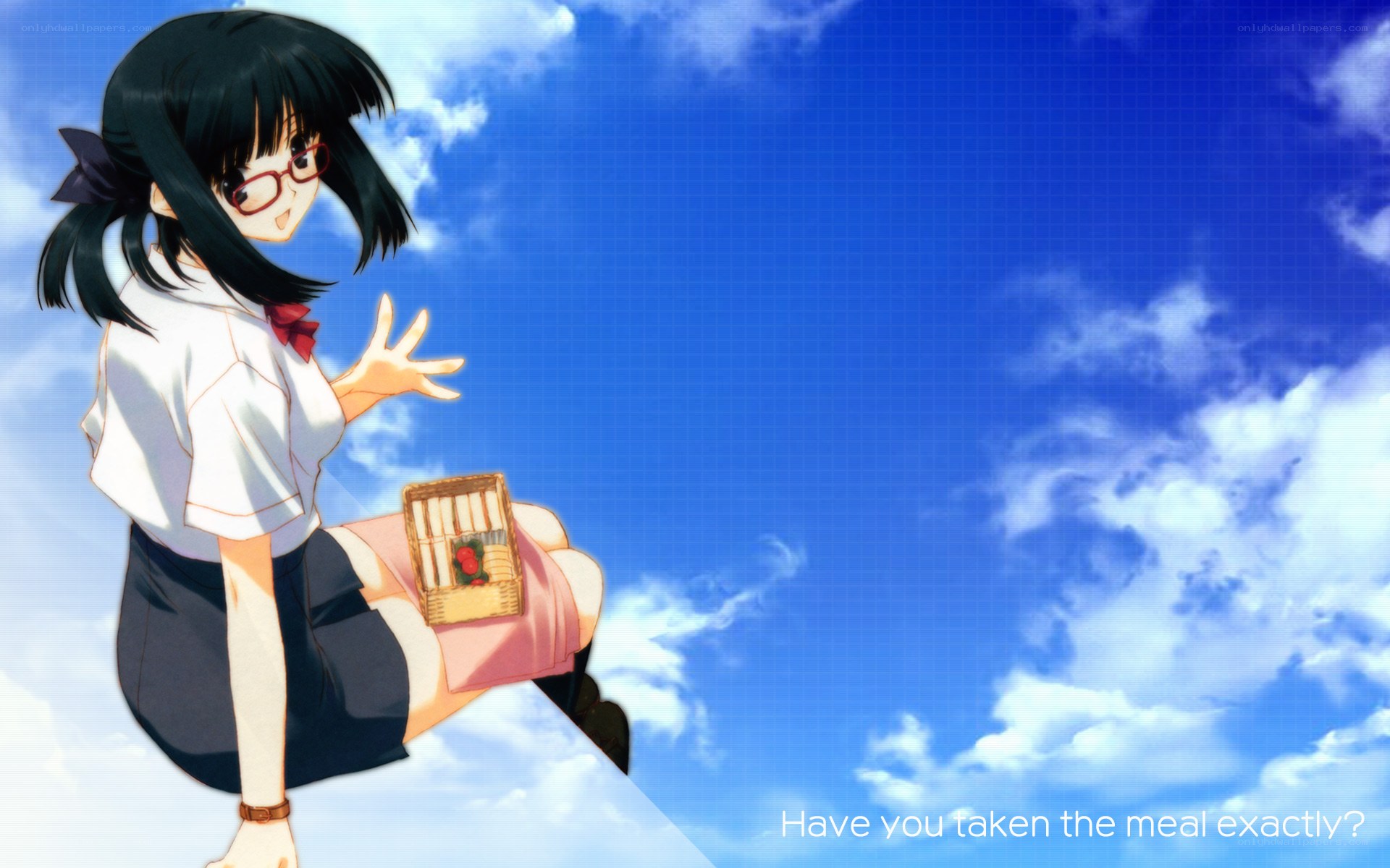 anime girl with lunchbox
