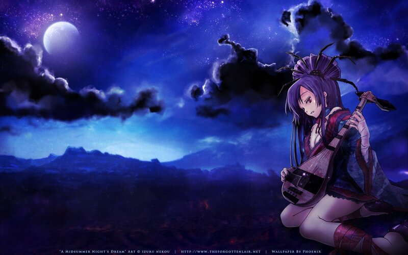 Anime Girl with Lute