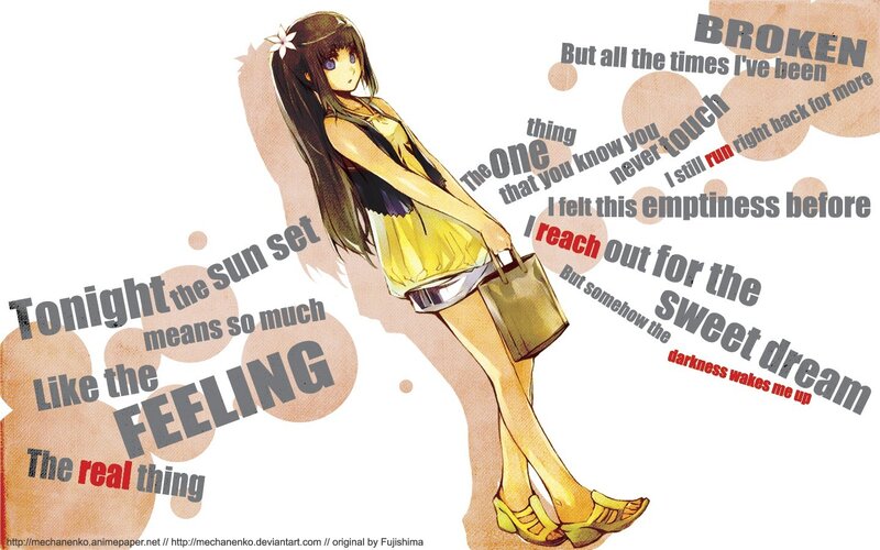 anime girl with lyrics