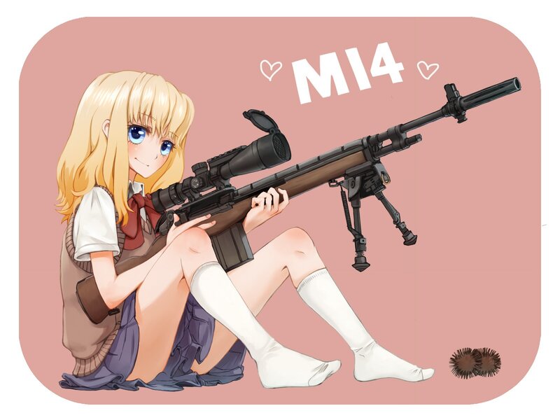 Anime girl with M14 rifle