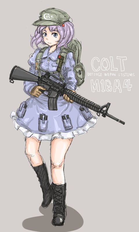 Anime girl with M16 rifle