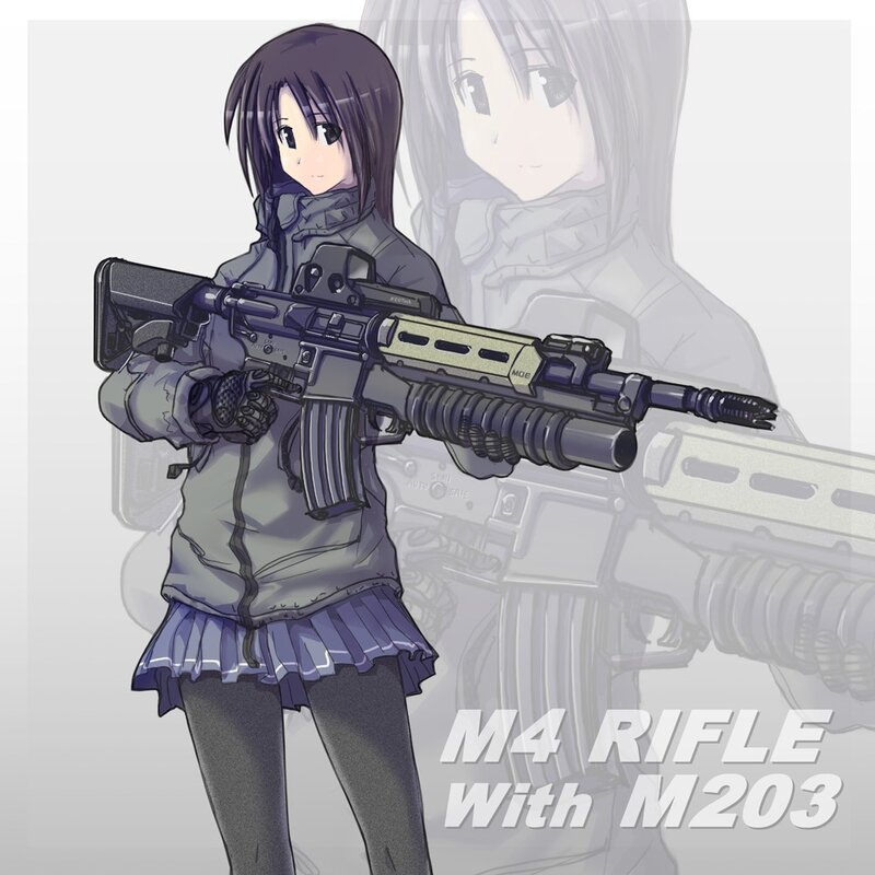 Anime girl with M4 rifle
