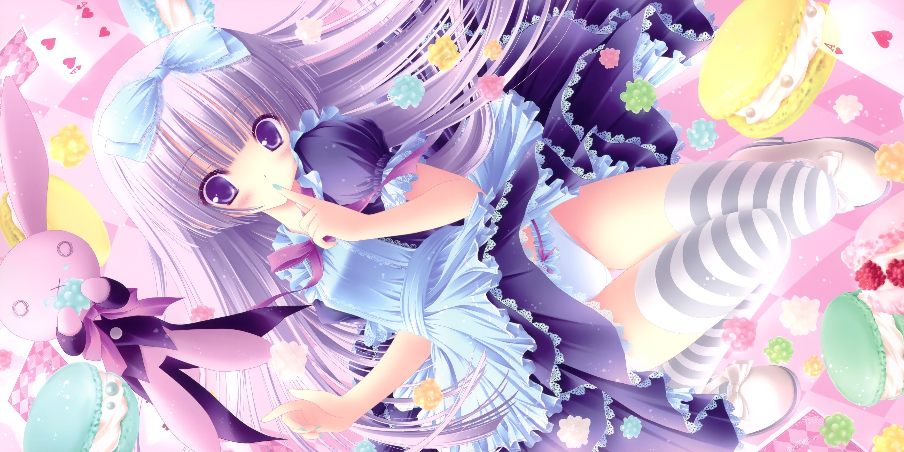 anime girl with macarons
