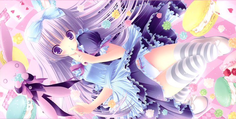 Anime Girl with Macarons — Pink
