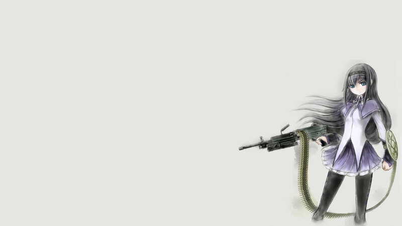 anime girl with machine gun