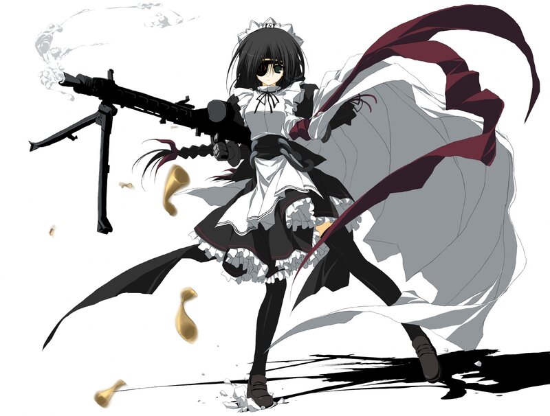 anime girl with machine gun
