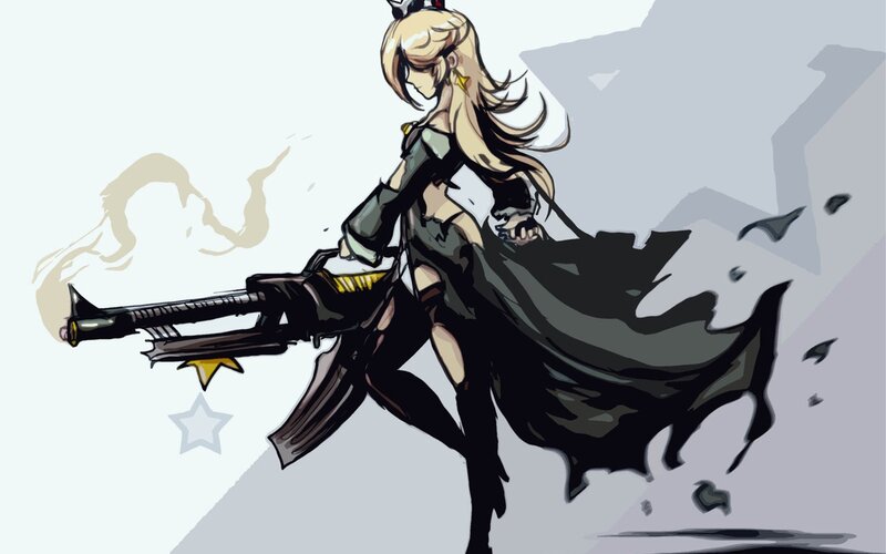 anime girl with machine gun