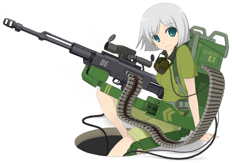 anime girl with machine gun