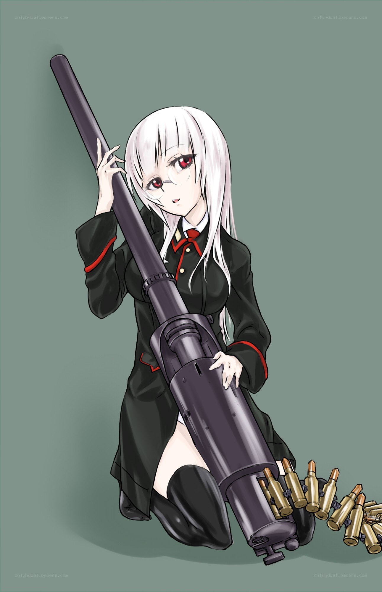 Anime girl with machine gun