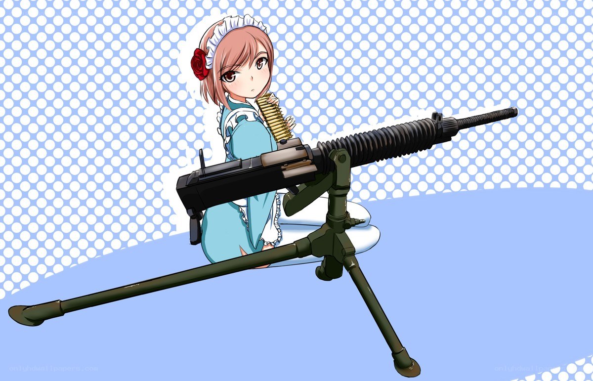 anime girl with machine gun