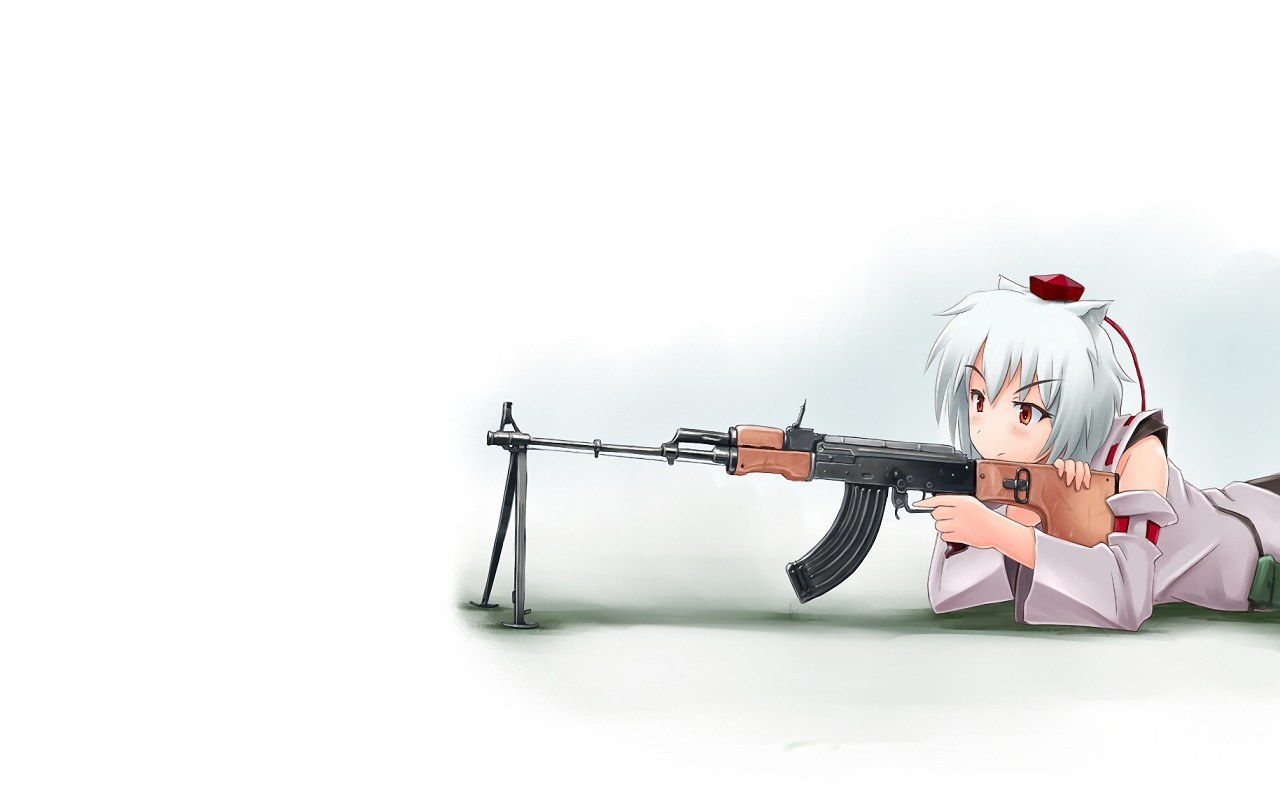 Anime girl with machine gun