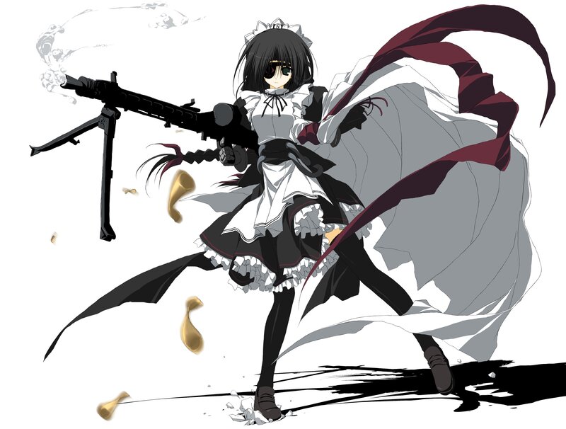 anime girl with machine gun