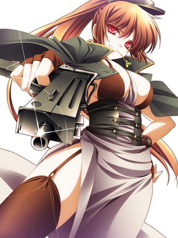 anime girl with machine gun