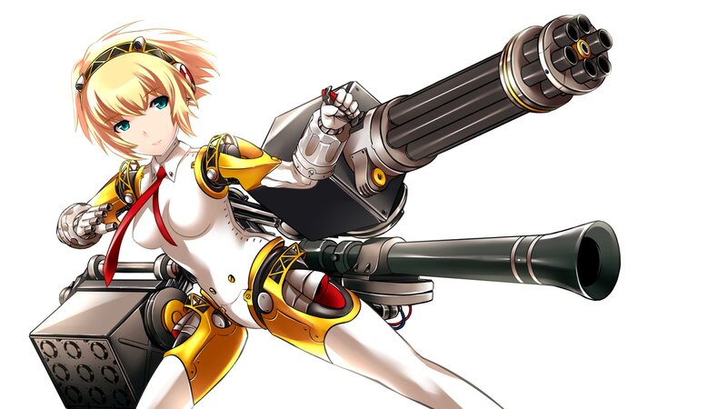 anime girl with machine gun