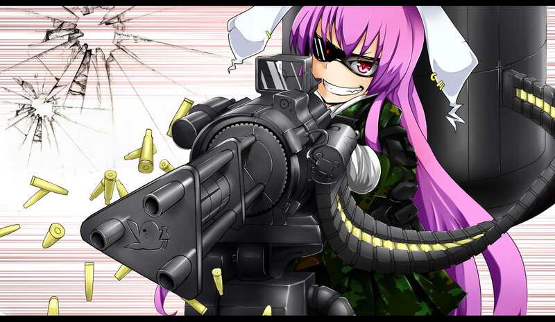 Anime Girl with Machine Gun — Purple, Aggressive