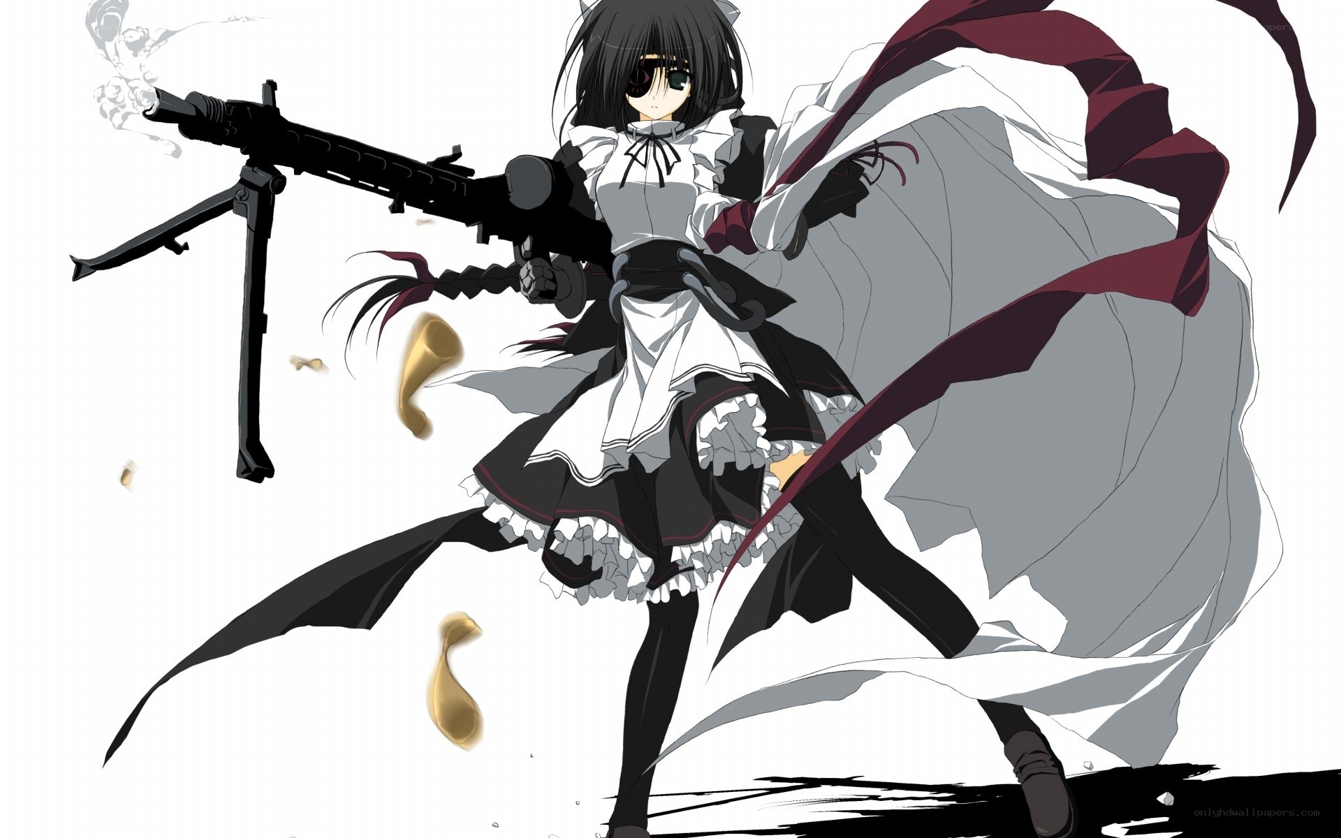 anime girl with machine gun