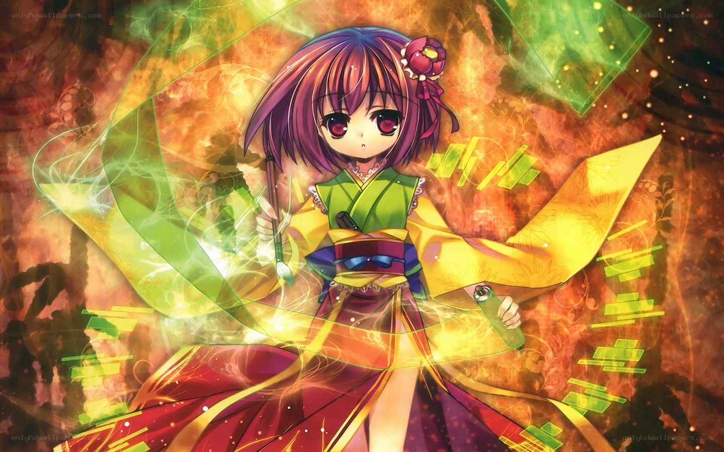 anime girl with magic