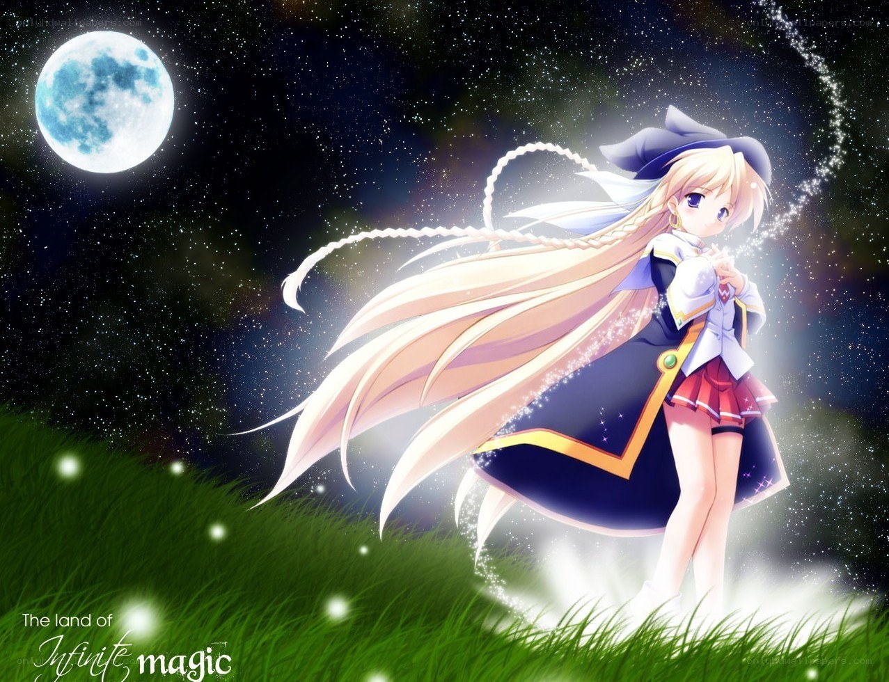 anime girl with magic