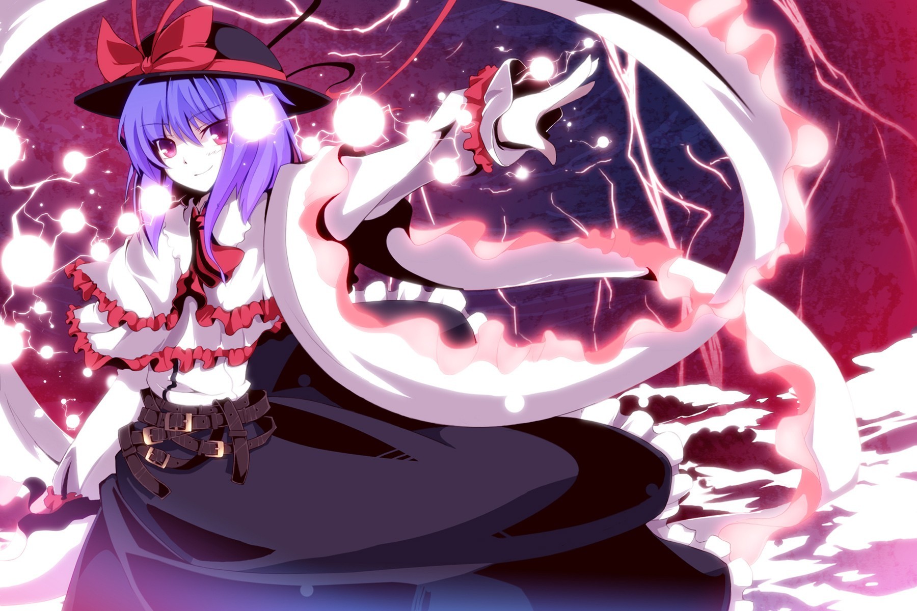 anime girl with magic attack