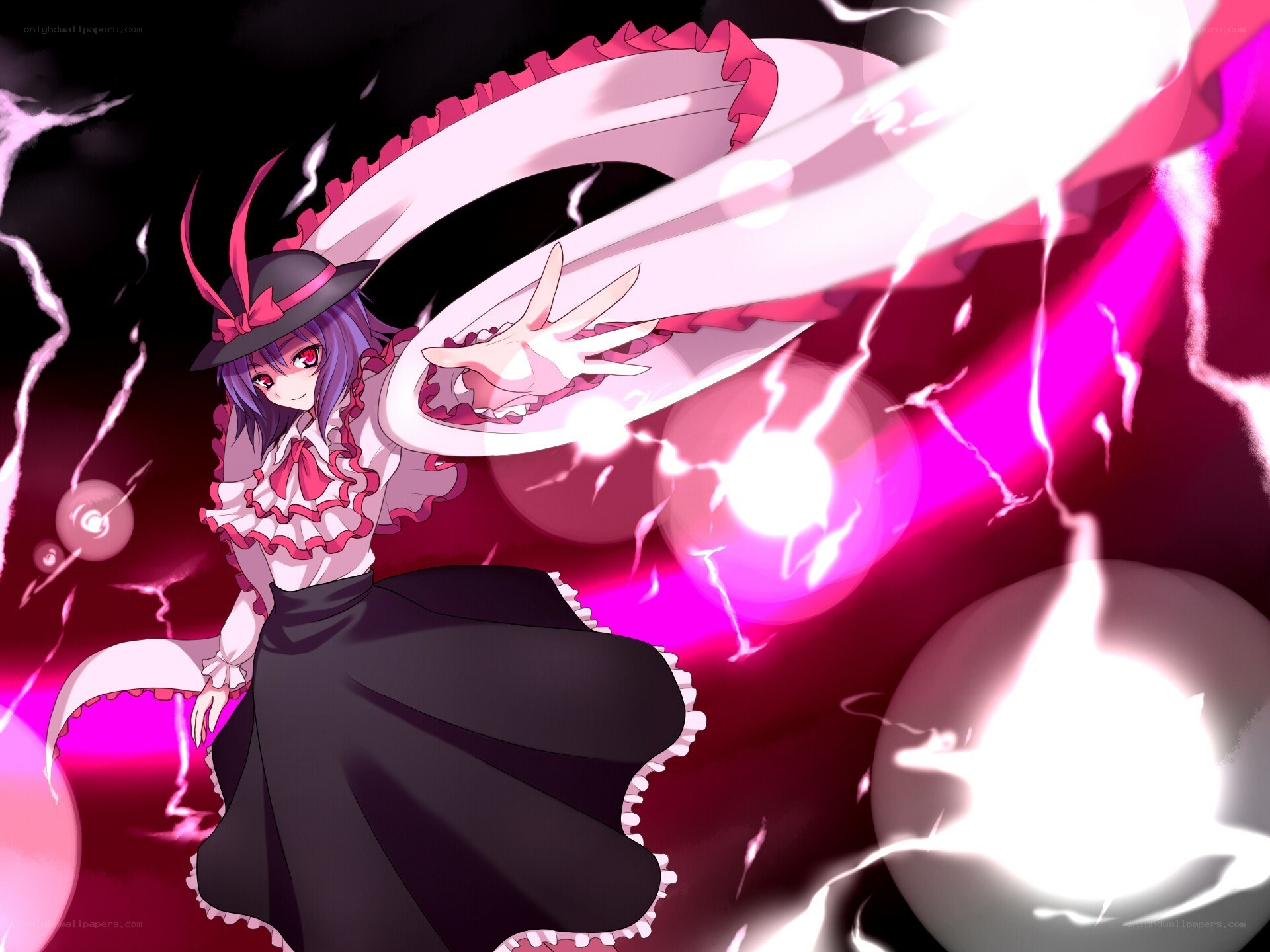 anime girl with magic attack