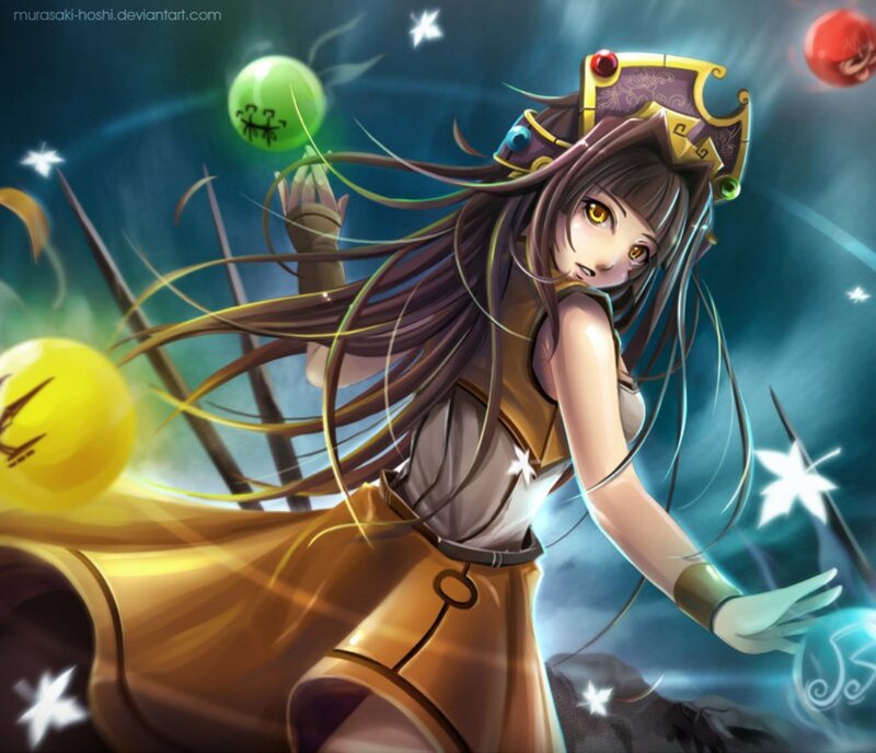 Anime Girl with Magic Balls