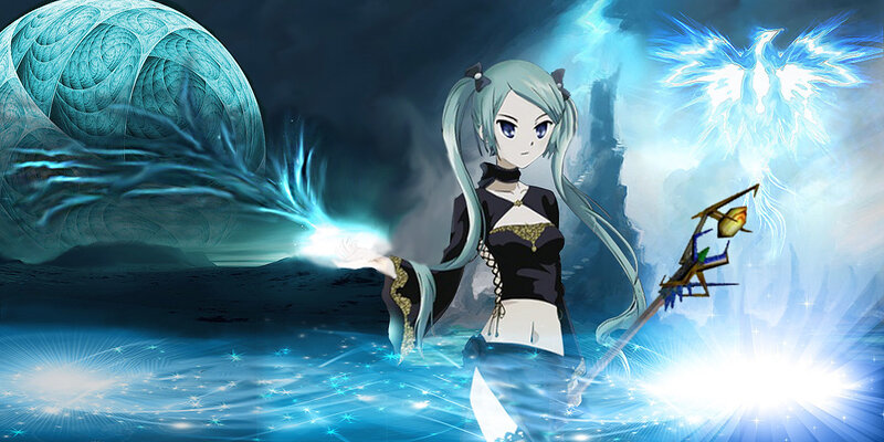 Anime Girl with Magic — Blue