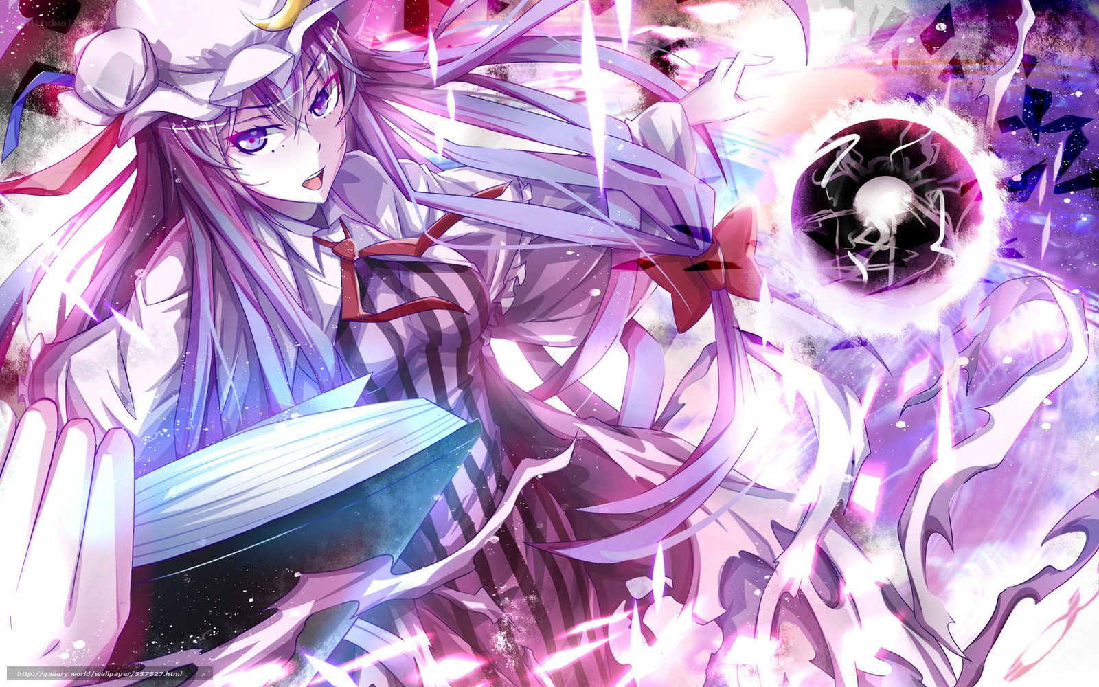 anime girl with magic book
