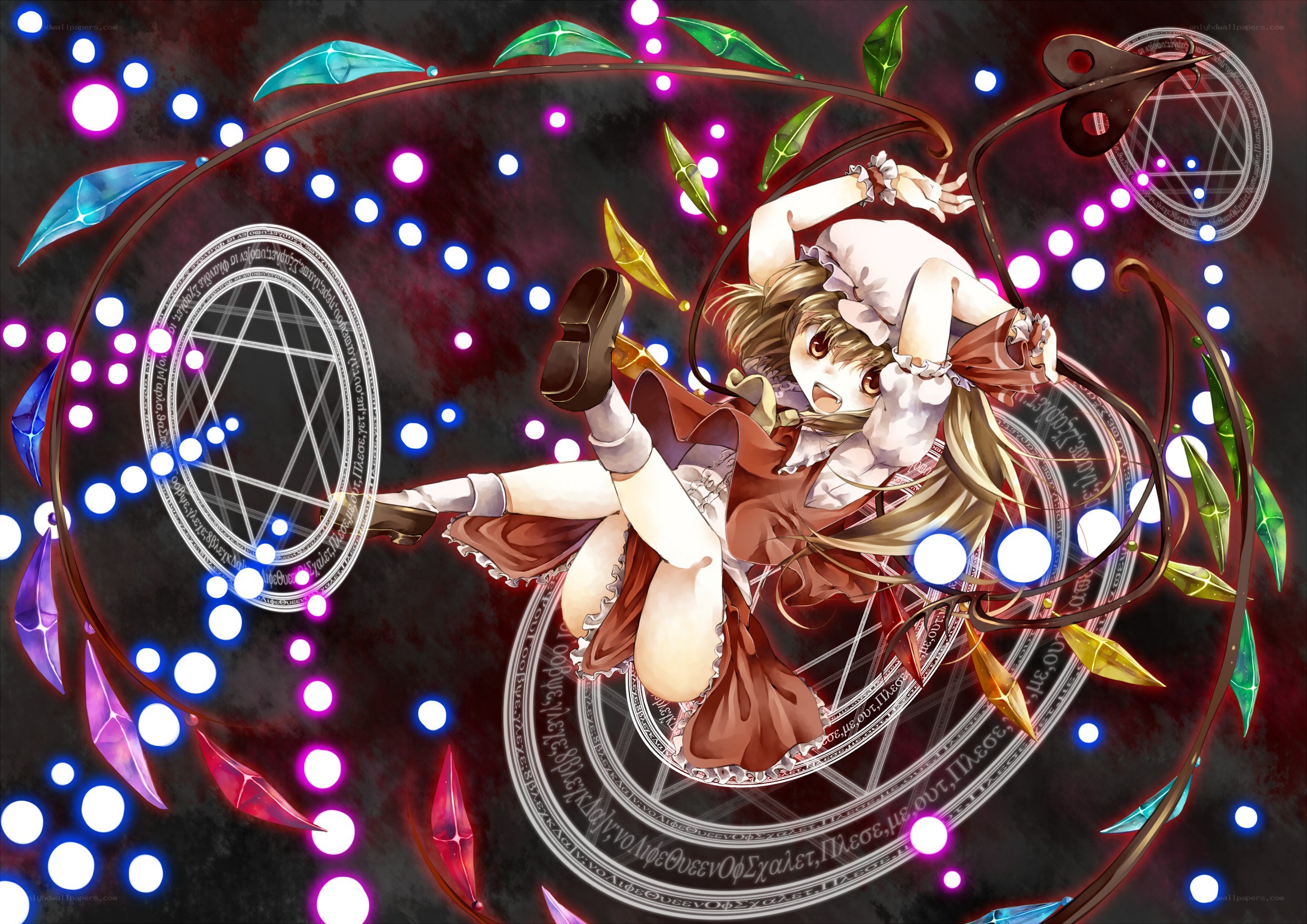 anime girl with magic circle