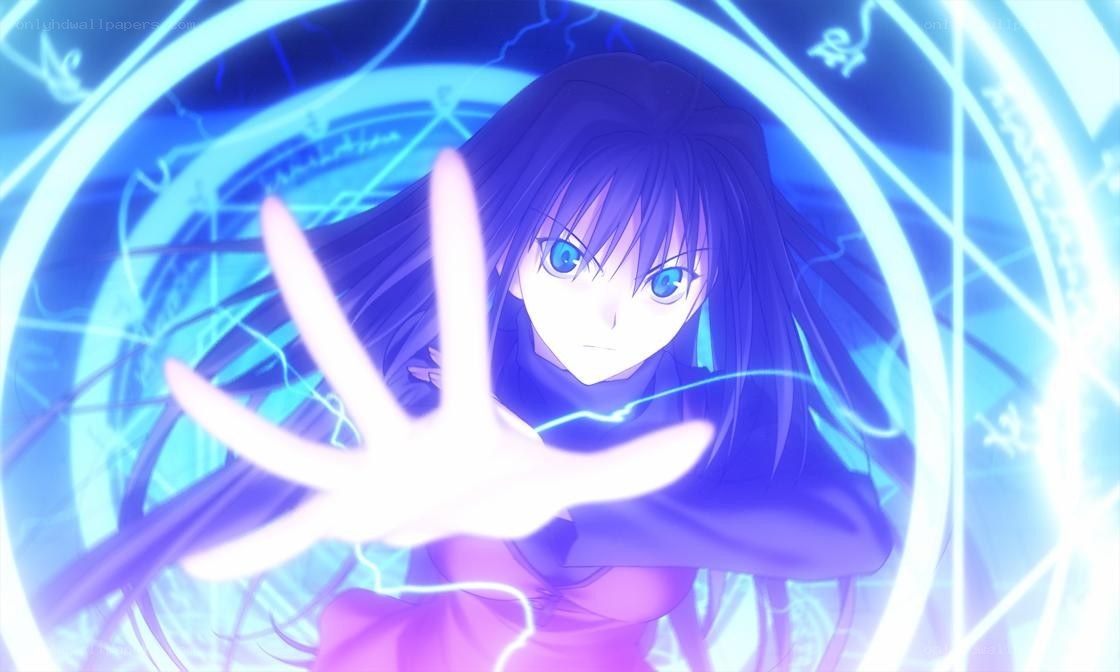 anime girl with magic circle