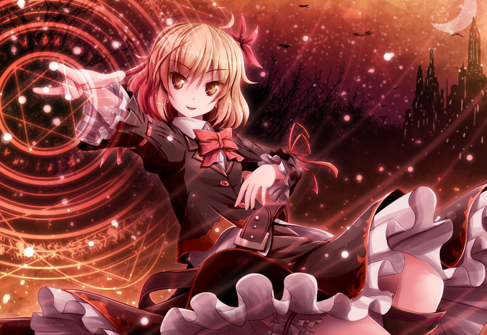 anime girl with magic circle