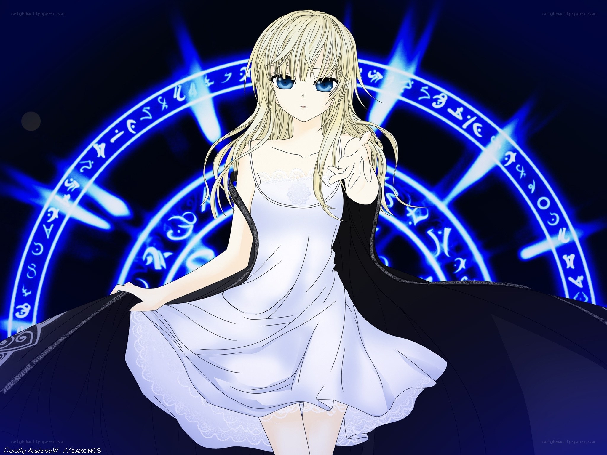anime girl with magic circle