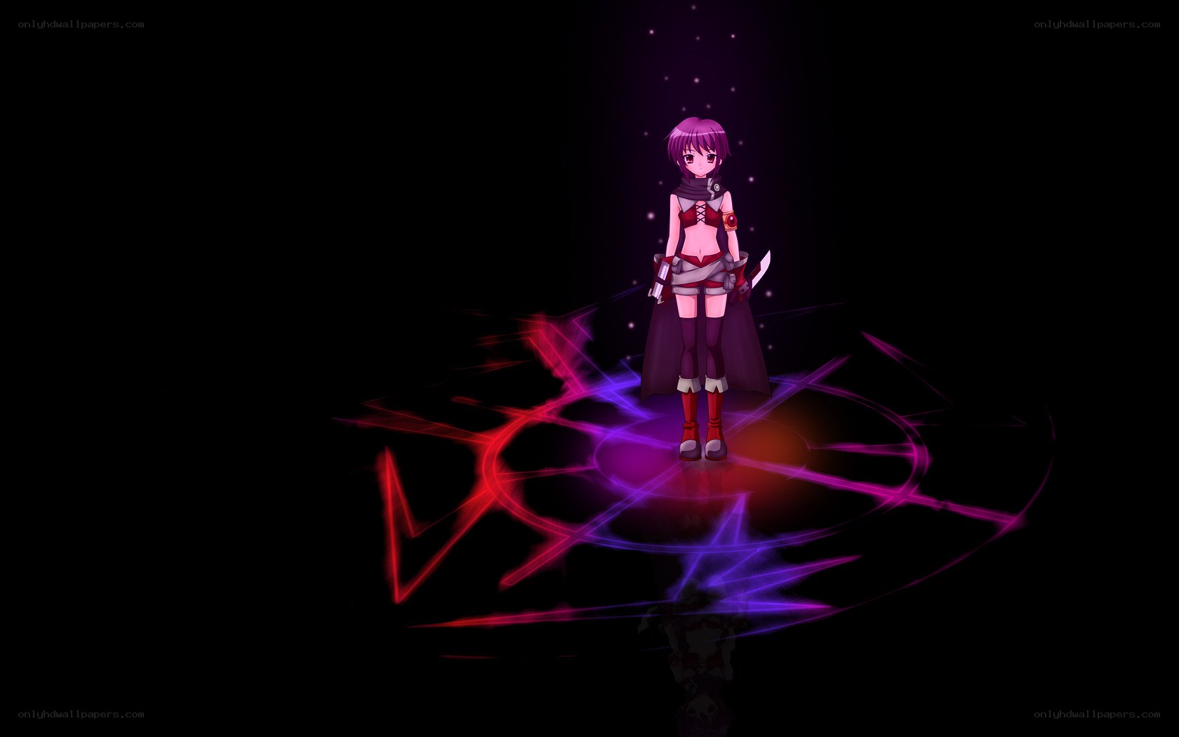 anime girl with magic circle