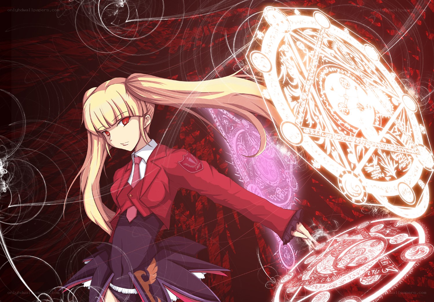 anime girl with magic circle