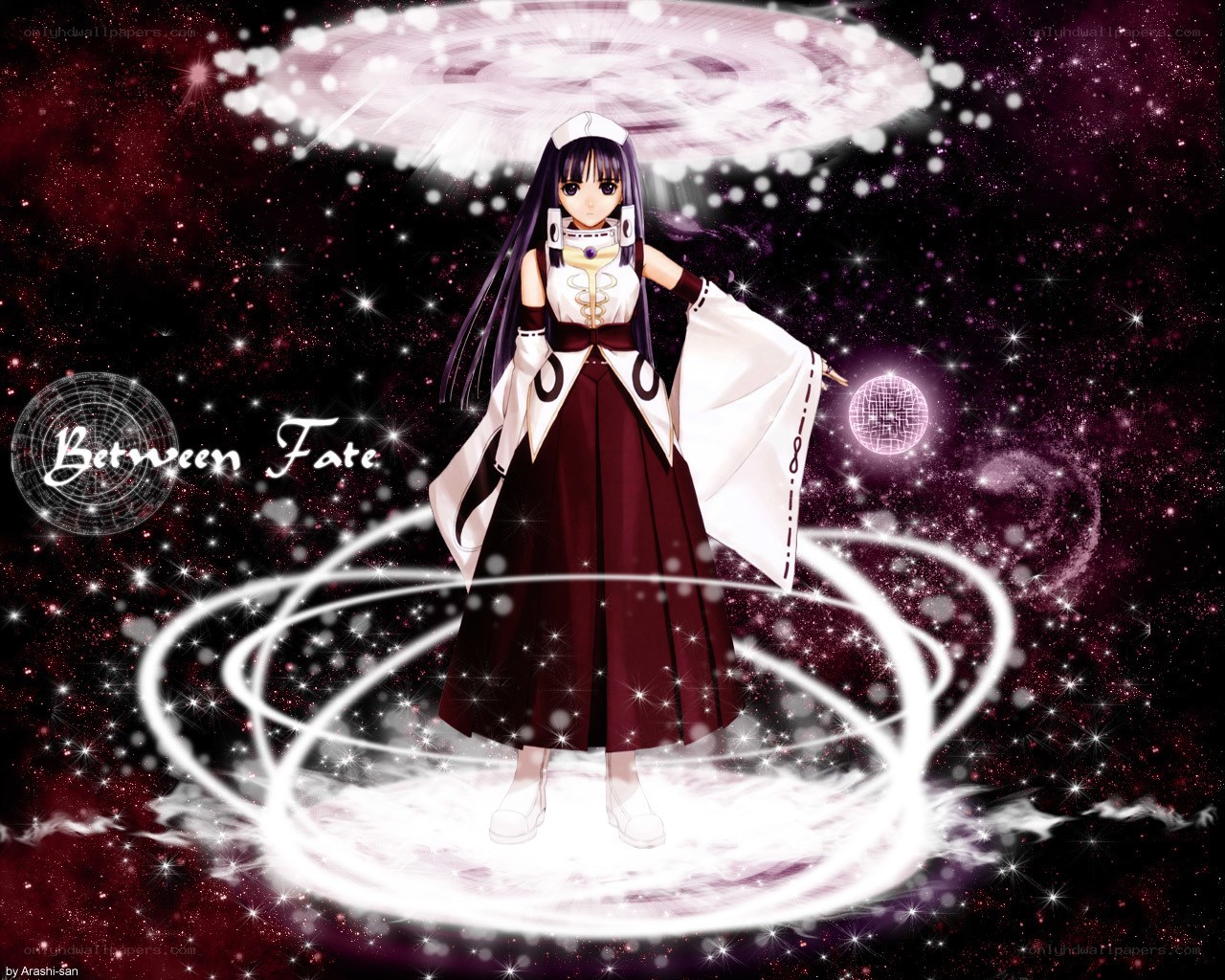 anime girl with magic circle