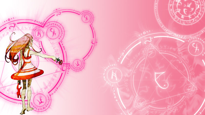 anime girl with magic circle