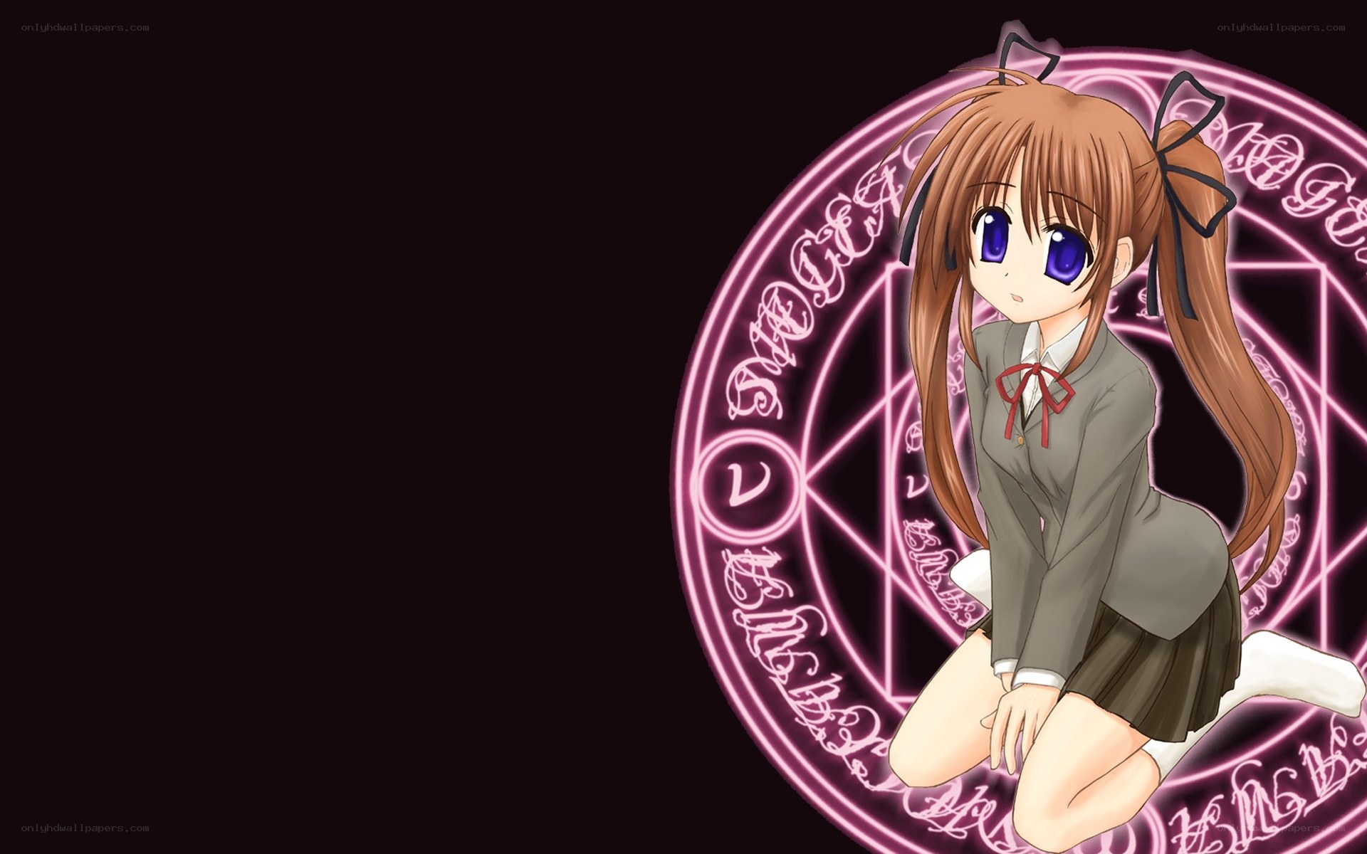 anime girl with magic circle