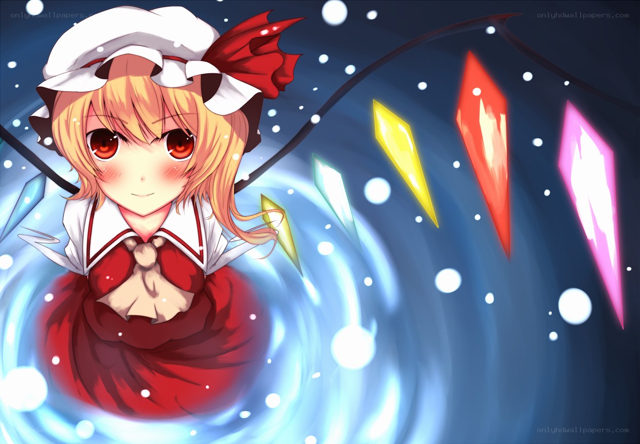 anime girl with magic crystals