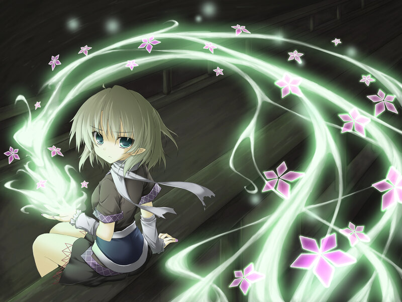 Anime Girl with Magic — Green, Magical