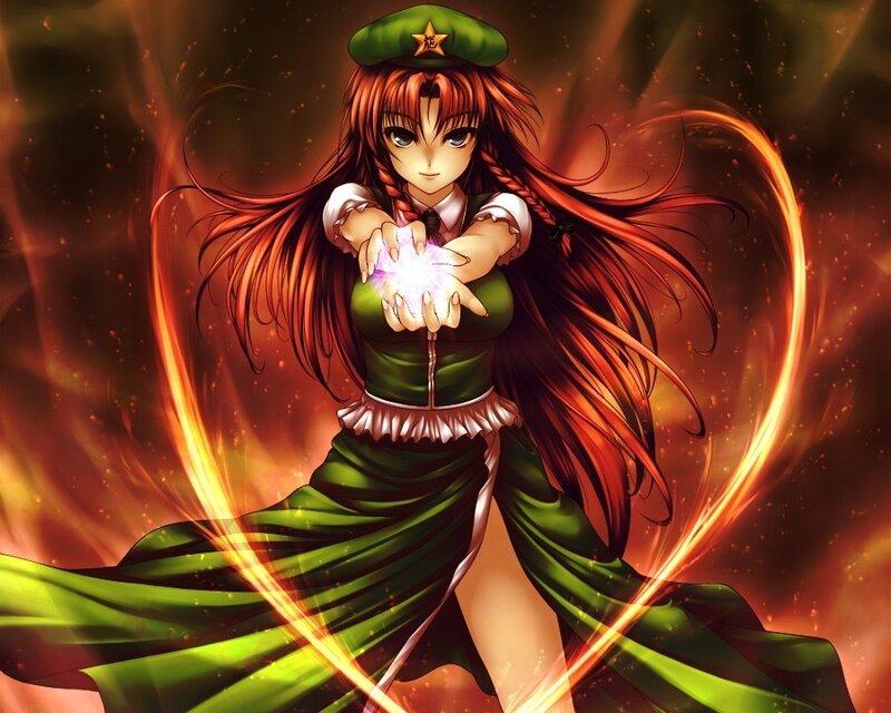Anime Girl with Magic — Green