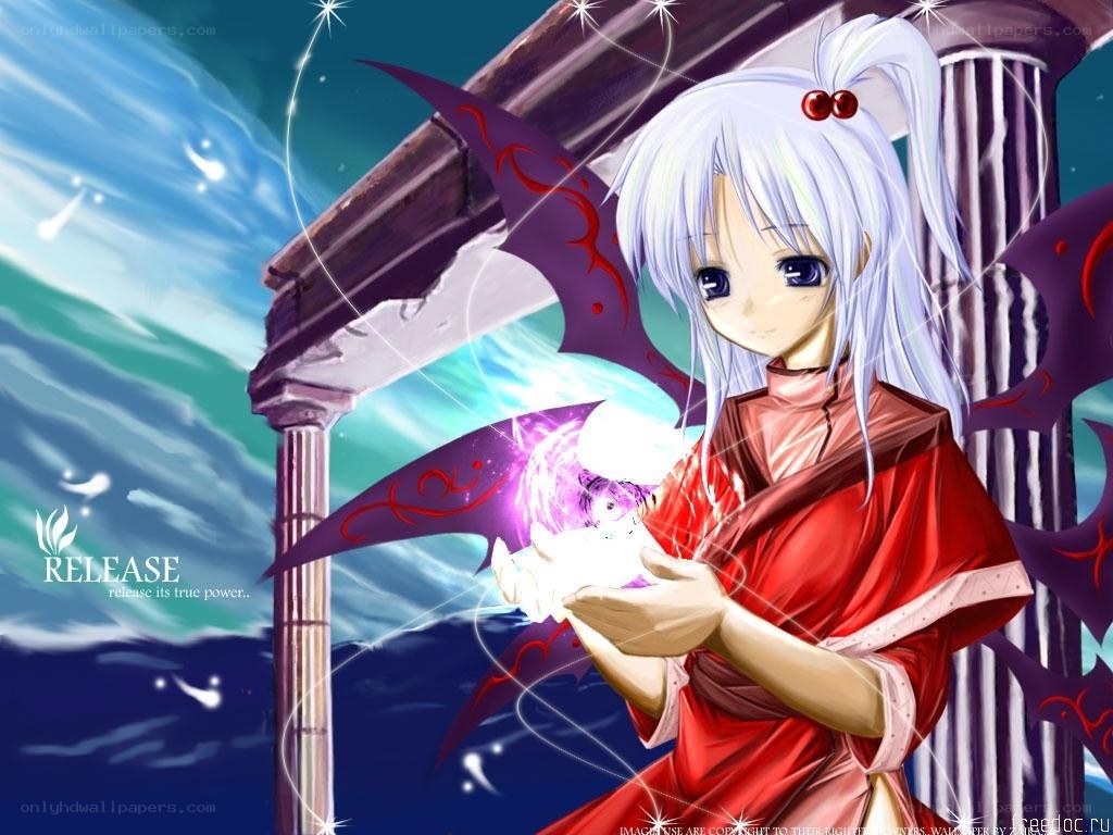 anime girl with magic orb