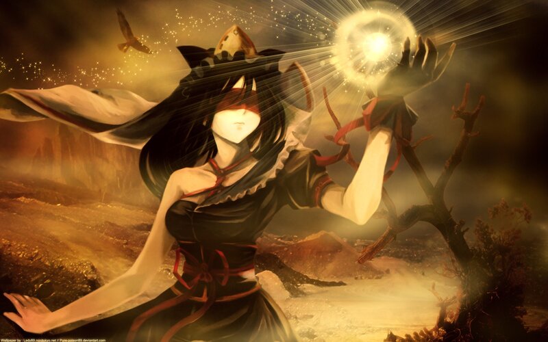anime girl with magic orb
