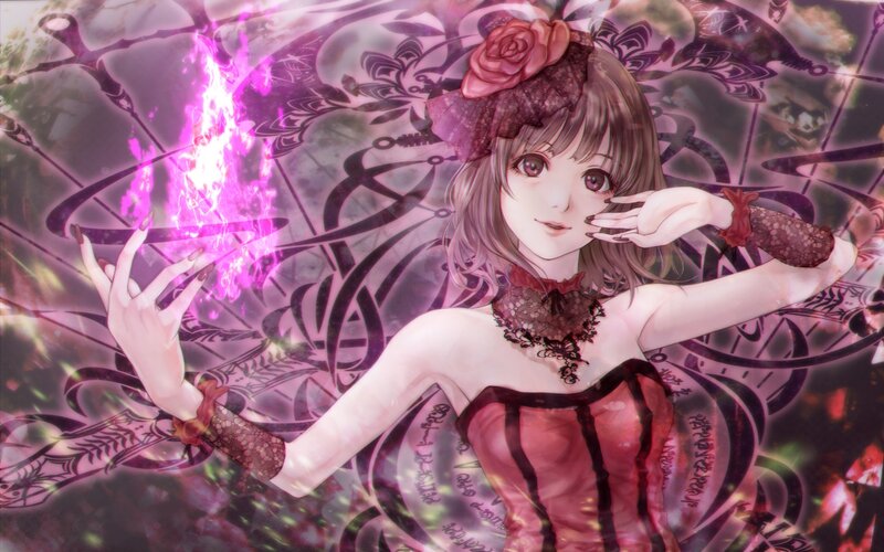 Anime Girl with Magic — Purple, Dramatic, Digital Art