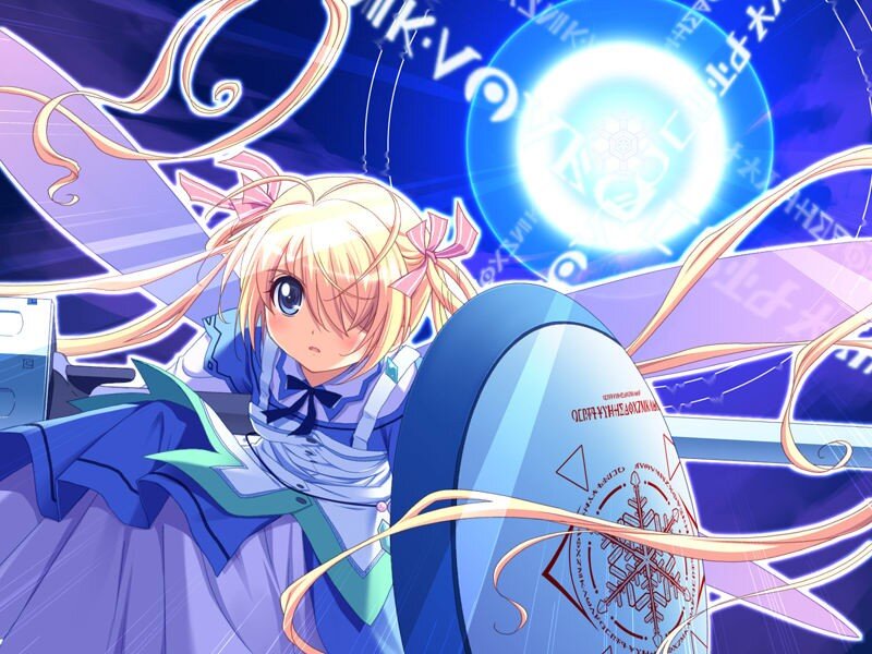 anime girl with magic shield