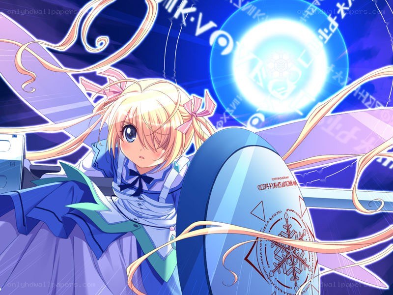 anime girl with magic shield