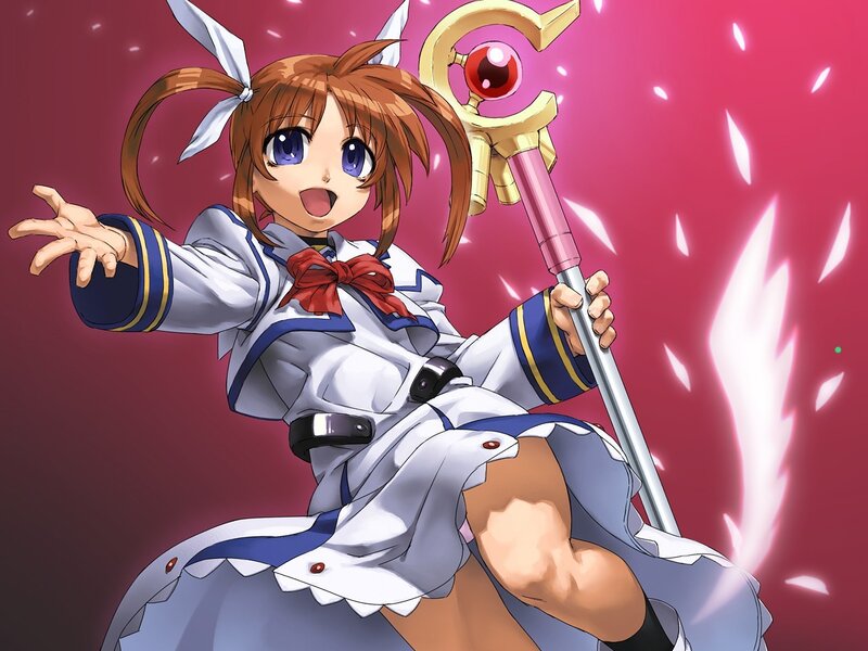 anime girl with magic staff
