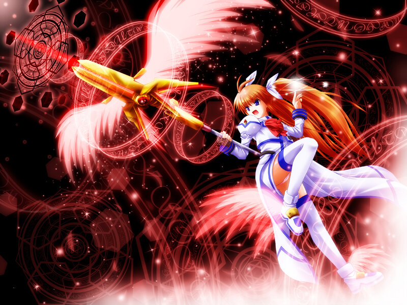 Anime girl with magic staff