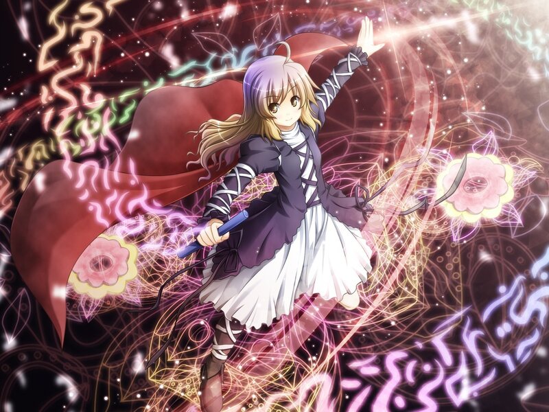 Anime girl with magic staff