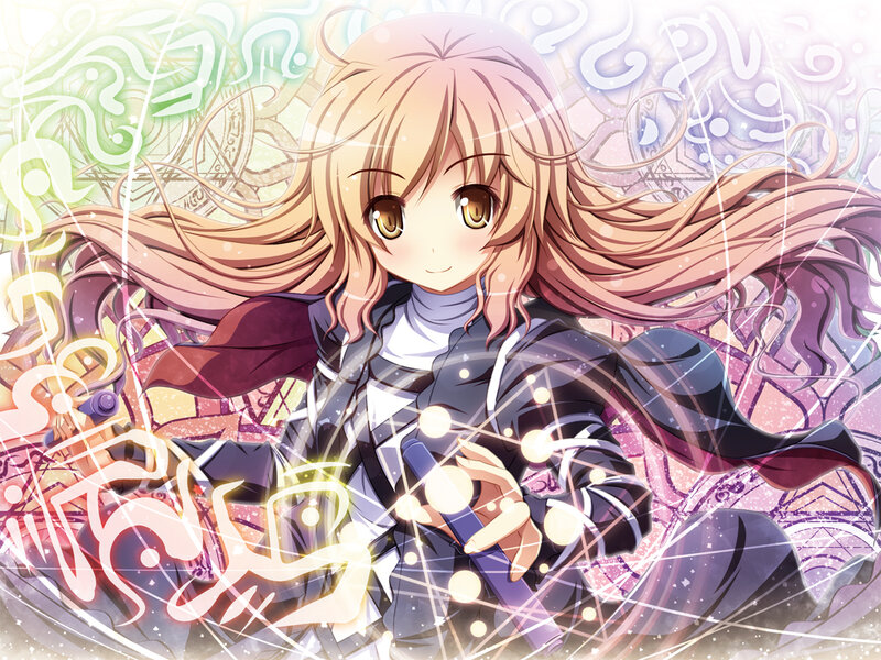 anime girl with magic staff