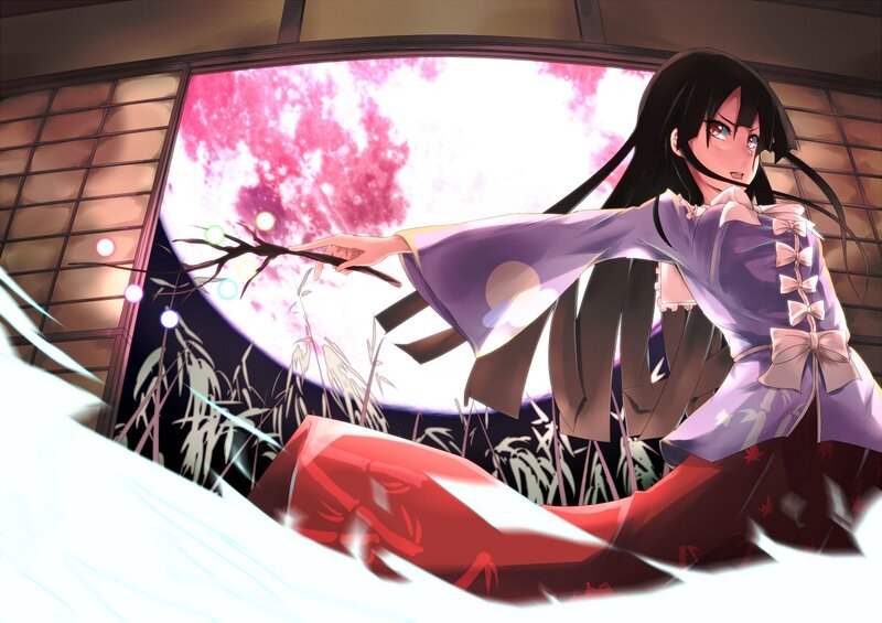 Anime girl with magic staff